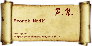 Prorok Noé névjegykártya